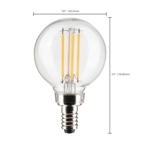 Main product image of 5.5 Watt G16.5 LED Bulb - Clear - Candelabra base - 90 CRI - 2700K - 120 Volt (6 Pack)