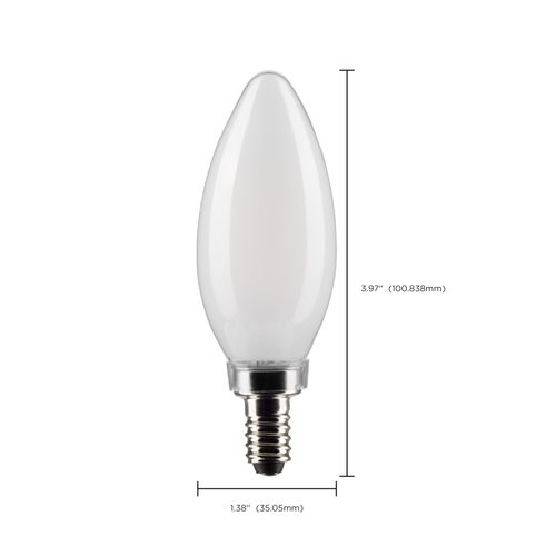 Main product image of 3 Watt B11 LED Bulb - Frost - Candelabra base - 90 CRI - 2700K - 120 Volt (8 Pack)