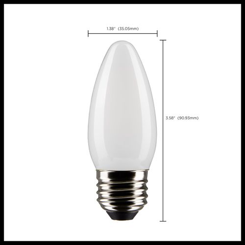 Main product image of 3 Watt B11 LED Bulb - Frost - Medium base - 90 CRI - 2700K - 120 Volt (8 Pack)