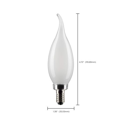 Main product image of 3 Watt CA10 LED Bulb - Frost - Candelabra base - 90 CRI - 2700K - 120 Volt (8 Pack)