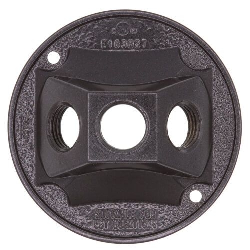 Main product image of 4-1/8" Dia. 1/2" Hub, 3 Hole Round Lamp Holder Cover (Bronze)