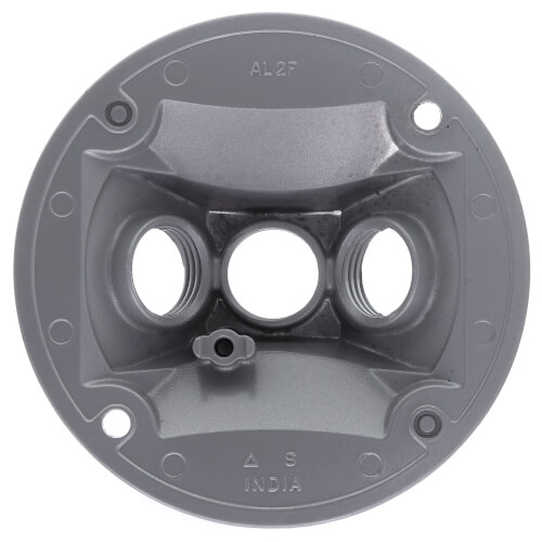 Main product image of 4-1/8" Dia. 1/2" Hub, 3 Hole Round Lamp Holder Cover (Silver)