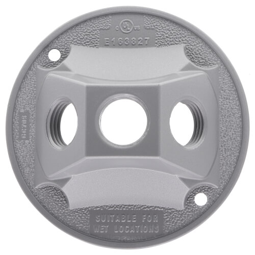 Main product image of 4-1/8" Dia. 1/2" Hub, 3 Hole Round Lamp Holder Cover (Silver)