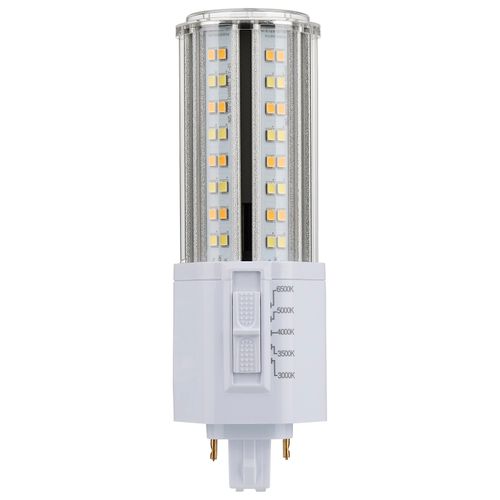 Main product image of 14 Watt LED PL Bulb - CCT Selectable - Lumens Selectable - Type B - Ballast Bypass - White Finish - 120/277 Volt (2 Pack)