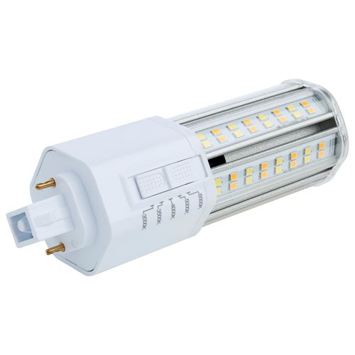 Main product image of 14 Watt LED PL Bulb - CCT Selectable - Lumens Selectable - Type B - Ballast Bypass - White Finish - 120/277 Volt (2 Pack)