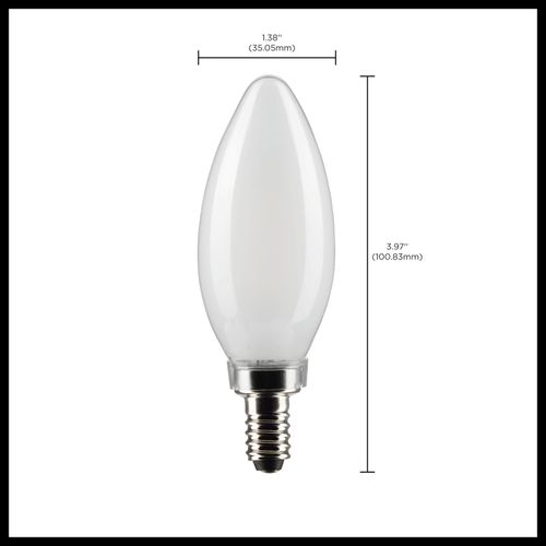 Main product image of 3 Watt B11 LED Bulb - Frosted - Candelabra Base - 2700K - 200 Lumens - 120 Volt (10 Pack)