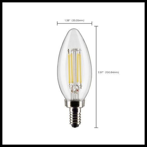 Main product image of 5.5 Watt B11 LED Bulb - Clear - Candelabra Base - 5000K - 500 Lumens - 120 Volt (10 Pack)