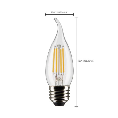 Main product image of 4 Watt CA10 LED Bulb - Clear - Medium Base - 5000K - 120 Volt (10 Pack)