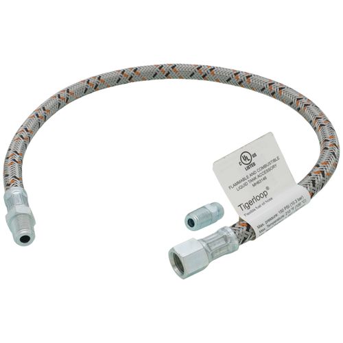 Main product image of 1/4" NPT (MxM) Flexible Oil Line, Braided Steel Covering (24" Length)