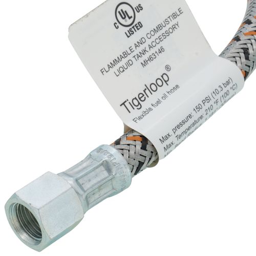Main product image of 1/4" NPT (MxM) Flexible Oil Line, Braided Steel Covering (24" Length)