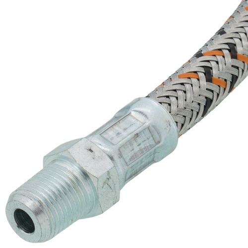 Main product image of 1/4" NPT (MxM) Flexible Oil Line, Braided Steel Covering (24" Length)