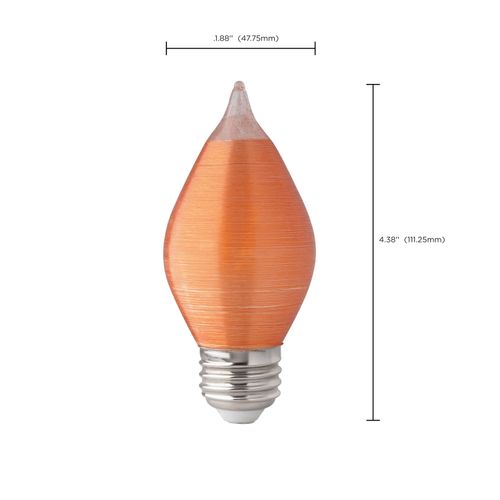 Main product image of 4 Watt C15 LED Bulb - Satin Spun - Amber - Medium base - 2100K - 240 Lumens - 120 Volt (5 Pack)