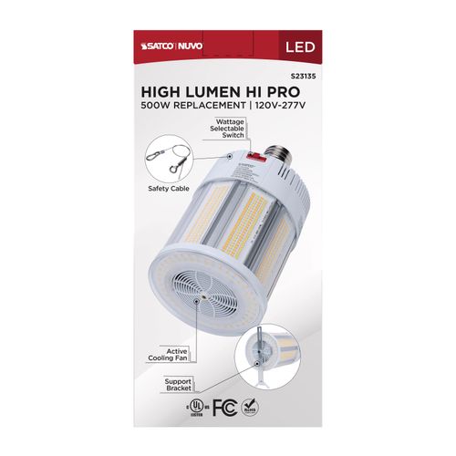 Main product image of 200/150/100W, 30K/40K/50K CCT, Field Selectable LED, Corncob, Mogul Extended Base, 120-277V, 500W HID Replacement