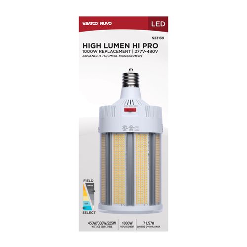 Main product image of 450/338/225W, 30K/40K/50K CCT, Field Selectable LED, Corncob, Mogul Extended Base, 277-480V, 1000W HID Replacement