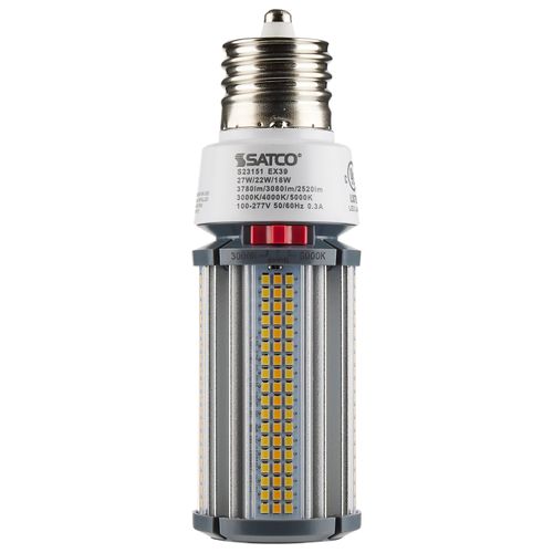 Main product image of 27/22/18 Wattage Selectable - LED HID Replacement Bulb - CCT Selectable - Type B - Ballast Bypass - Extended Mogul base - 100-277 Volt - ColorQuick Technology - PowerQuick Technology (1 Pack)