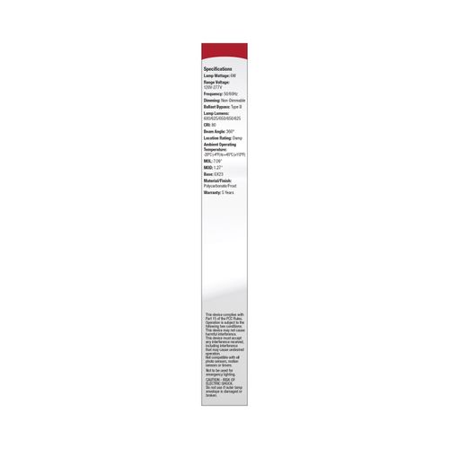 Main product image of 6W LED PL 2-PIN, GX23 Base, 27K/30K/35K/40K/50K CCT Selectable, 120-277V, Type B, Ballast Bypass (10 Pack)