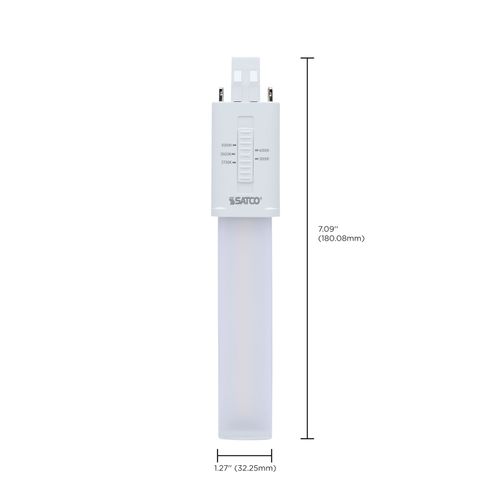 Main product image of 6W LED PL 2-PIN, GX23 Base, 27K/30K/35K/40K/50K CCT Selectable, 120-277V, Type B, Ballast Bypass (10 Pack)