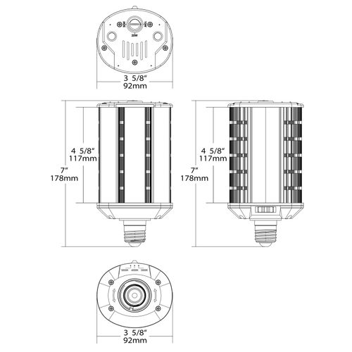 Main product image of 10/20/30 Wattage Selectable - LED Hi-Pro Wall Pack - CCT Selectable 3K/4K/5K - Type B - Ballast Bypass - Medium base - 100-277 Volt - ColorQuick Technology - PowerQuick Technology (1 Pack)