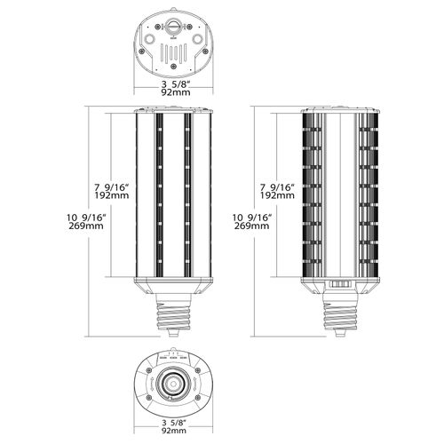 Main product image of 20/40/60 Wattage Selectable - LED Hi-Pro Wall Pack - CCT Selectable 3K/4K/5K - Type B - Ballast Bypass - Extended Mogul base - 100-277 Volt - ColorQuick Technology - PowerQuick Technology (1 Pack)