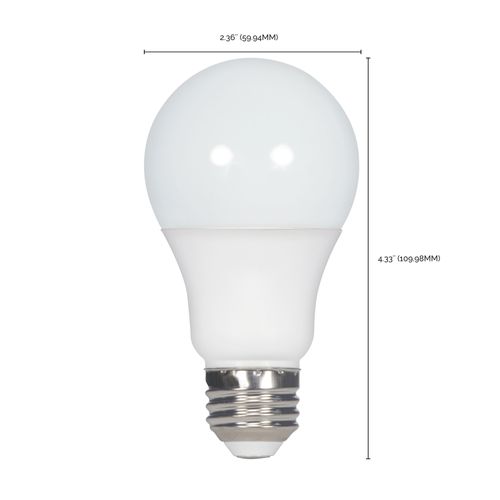 Main product image of 9.5 Watt - A19 LED Bulb - Frosted - 5000K Medium base - 220 deg. Beam Angle - 120 Volt - Non-Dimmable (12 Pack)