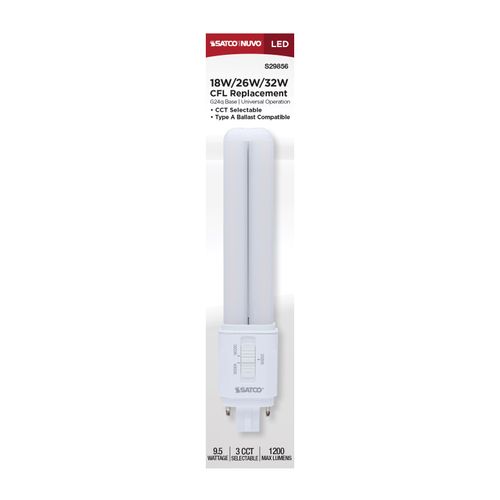 Main product image of 9.5W LED PL, 30K/35K/40K CCT Selectable, G24q Base, Type A (24 Pack)
