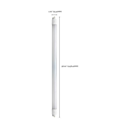 Main product image of 40 Watt - 8 Foot - T8 LED Bulb - Single pin base - 4000K - 50000 Average rated hours - 5500 Lumens - Type B - Ballast Bypass - Double Ended Wiring - DLC 5.1 (10 Pack)