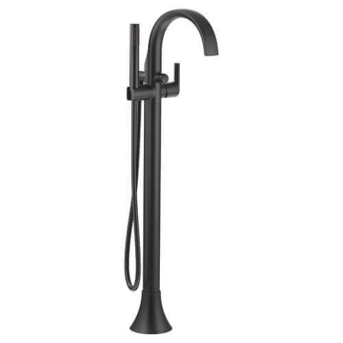 Main product image of Doux Single Handle Floor Mounted Tub Filler w/ Hand Shower (Matte Black), S3105BL