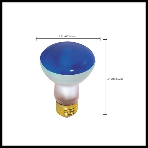Main product image of 50 Watt R20 Incandescent Bulb - Blue - 2000 Average rated hours - Medium base - 130 Volt (10 Pack)