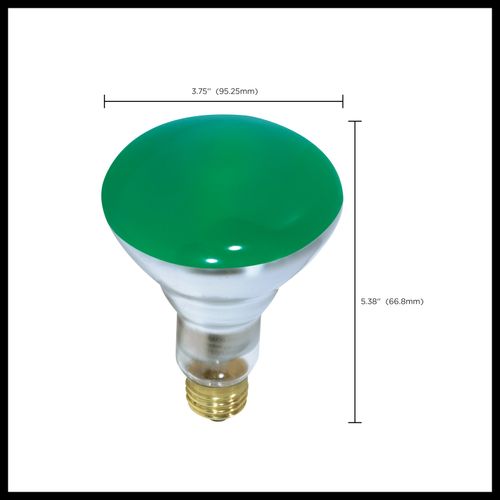 Main product image of 75 Watt BR30 Incandescent Bulb - Green - 2000 Average rated hours - Medium base - 130 Volt (8 Pack)