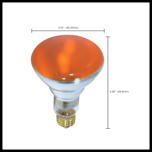 Main product image of 75 Watt BR30 Incandescent Bulb - Amber - 2000 Average rated hours - Medium base - 130 Volt (8 Pack)
