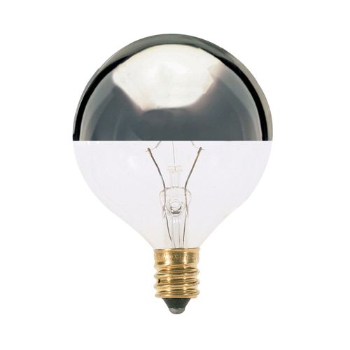 Main product image of 25 Watt G16 1/2 Incandescent Bulb - Silver Crown - 1500 Average rated hours - 232 Lumens - Candelabra base - 120 Volt (24 Pack)