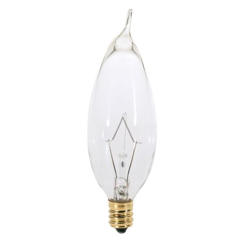 Main product image of 25 Watt CA8 Incandescent Bulb - Clear - 1500 Average rated hours - 210 Lumens - Candelabra base - 120 Volt (50 Pack)