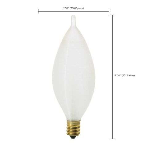 Main product image of 25 Watt C11 Incandescent Bulb - Spun White - 4000 Average rated hours - 160 Lumens - Candelabra base - 120 Volt (10 Pack)