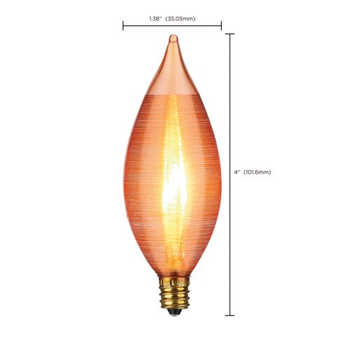Main product image of 25 Watt C11 Incandescent Bulb - Spun Amber - 4000 Average rated hours - Candelabra base - 120 Volt (10 Pack)