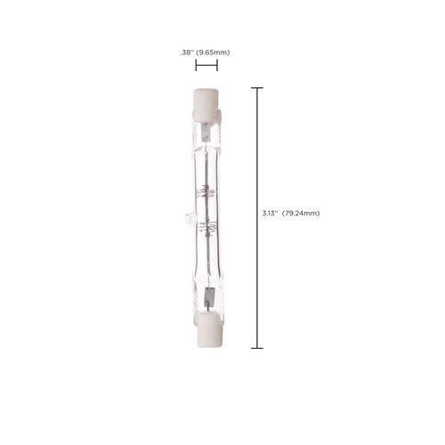 Main product image of 100 Watt Halogen - T3 Bulb - Clear - 1500 Average rated hours - 1650 Lumens - Double Ended base - 78mm - 120 Volt (4 Pack)