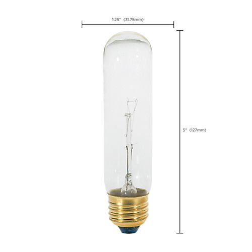Main product image of 25 Watt T10 Incandescent Bulb - Clear - 2000 Average rated hours - 200 Lumens - Medium base - 120 Volt (30 Pack)