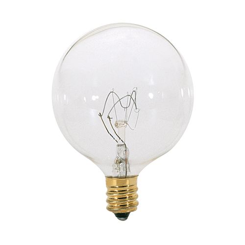Main product image of 25 Watt G16 1/2 Incandescent Bulb - Clear - 1500 Average rated hours - 232 Lumens - Candelabra base - 120 Volt (20 Pack)