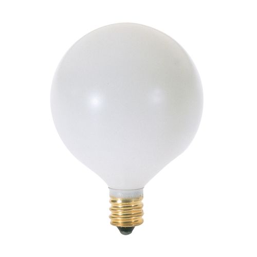 Main product image of 15 Watt G16 1/2 Incandescent Bulb - Satin White - 1500 Average rated hours - 94 Lumens - Candelabra base - 120 Volt (20 Pack)