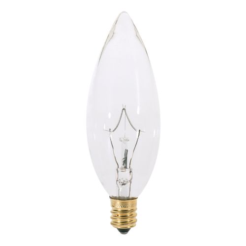 Main product image of 25 Watt BA9 1/2 Incandescent Bulb - Clear - 1500 Average rated hours - 212 Lumens - Candelabra base - 120 Volt (30 Pack)