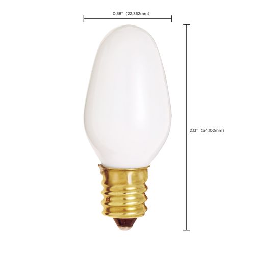Main product image of 7 Watt C7 Incandescent Bulb - White - 3000 Average rated hours - 28 Lumens - Candelabra base - 120 Volt (40 Pack)