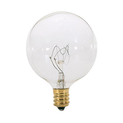 Main product image of 25 Watt G16 1/2 Incandescent Bulb - Clear - 1500 Average rated hours - 232 Lumens - Candelabra base - 120 Volt (50 Pack)