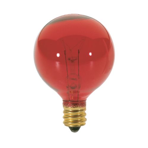 Main product image of 10 Watt G12 1/2 Incandescent Bulb - Transparent Red - 1500 Average rated hours - Candelabra base - 120 Volt (40 Pack)