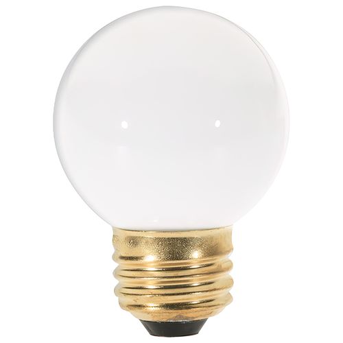 Main product image of 25 Watt G16 1/2 Incandescent Bulb - Gloss White - 1500 Average rated hours - 180 Lumens - Medium base - 120 Volt (30 Pack)