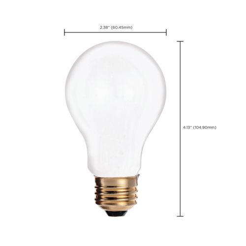 Main product image of 25 Watt A19 Incandescent Bulb - Frost - 2500 Average rated hours - 180 Lumens - Medium base - 130 Volt (50 Pack)