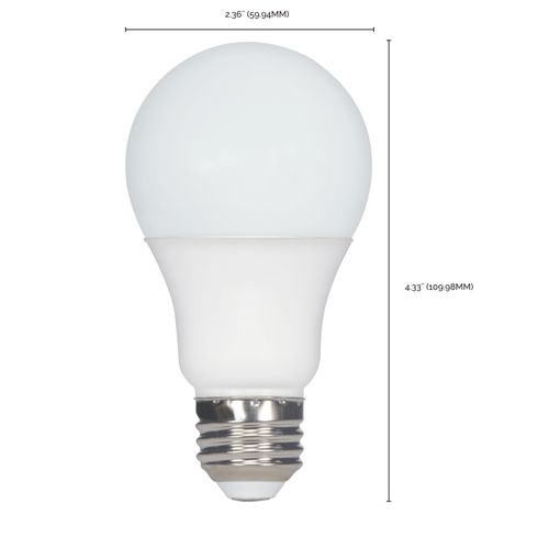 Main product image of 9.5 Watt - A19 LED Bulb - Frost - 5000K - Medium base - 220 deg. Beam Angle - 120 Volt - Non-Dimmable (16 Pack)