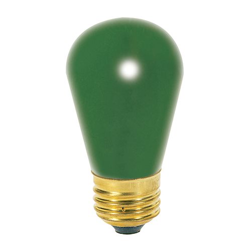 Main product image of 11 Watt S14 Incandescent Bulb - Ceramic Green - 2500 Average rated hours - Medium base - 130 Volt (40 Pack)