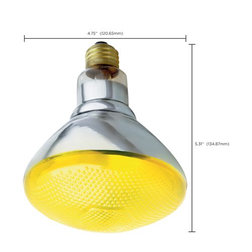 Main product image of 100 Watt BR38 Incandescent Bulb - Yellow - 2000 Average rated hours - Medium base - 120 Volt (6 Pack)