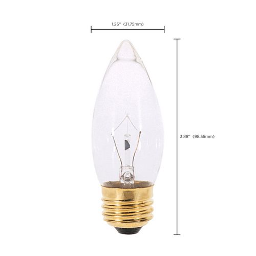 Main product image of 40 Watt B10 Incandescent Bulb - Clear - 2000 Average rated hours - 300 Lumens - Medium base - 120 Volt (20 Pack)