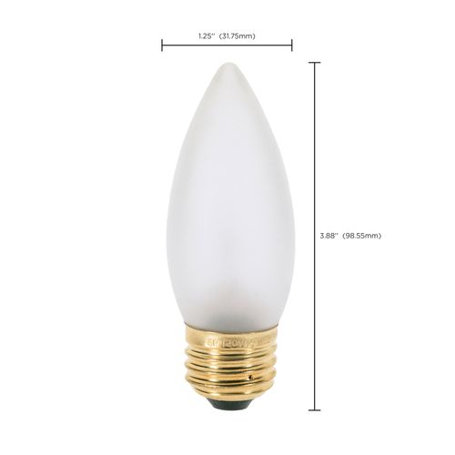 Main product image of 40 Watt B10 Incandescent Bulb - Frost - 2000 Average rated hours - 300 Lumens - Medium base - 120 Volt (20 Pack)