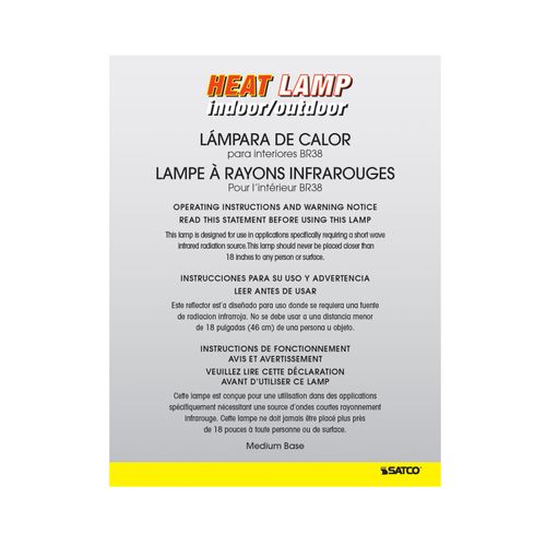 Main product image of 125W BR38 Incandescent, Clear Heat, Medium Base, 120V (12 Pack)